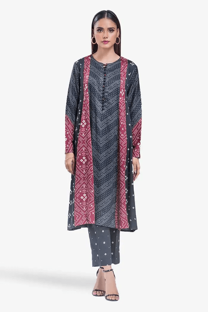 Twill Viscose Printed Frock And Printed Trouser